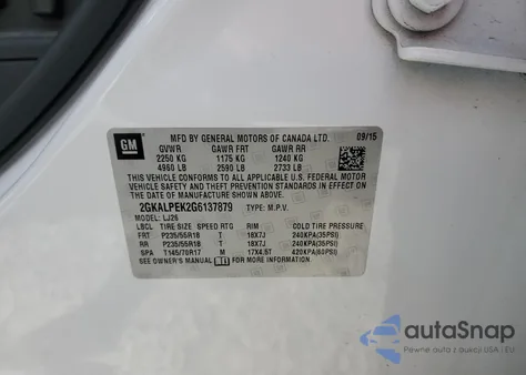 2016 GMC Terrain Slt from USA, damaged, VIN 2GKALPEK2G6137879